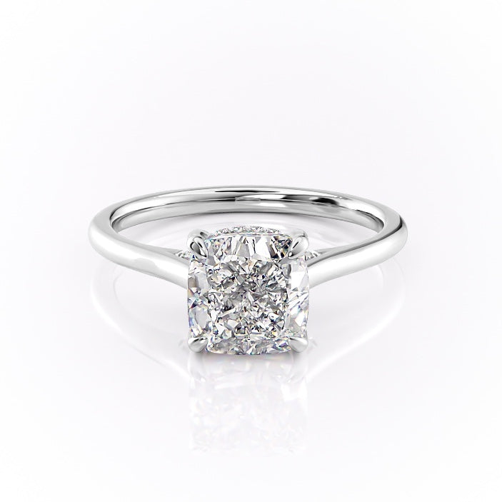 2.15 CT Cushion Cut Solitaire Moissanite Engagement Ring
