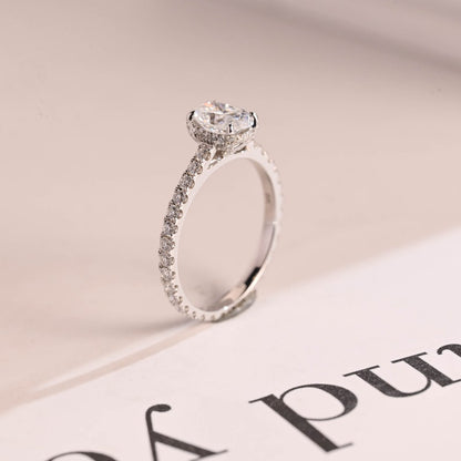 Stunning 1.0 - 2.0 CT Oval Moissanite Engagement Ring with Cathedral Design 5