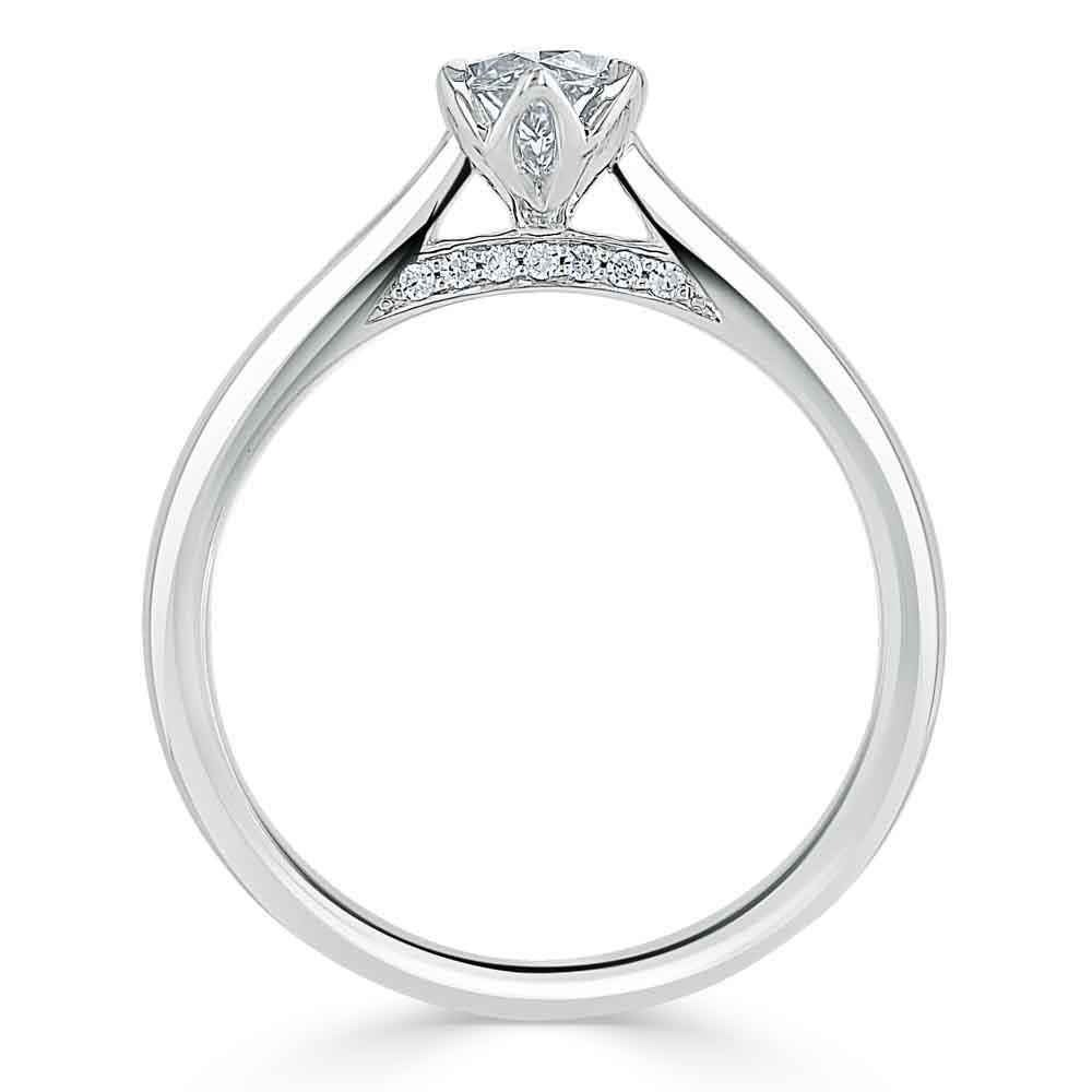 1.0 CT Marquise Cut Solitaire Moissanite Engagement Ring