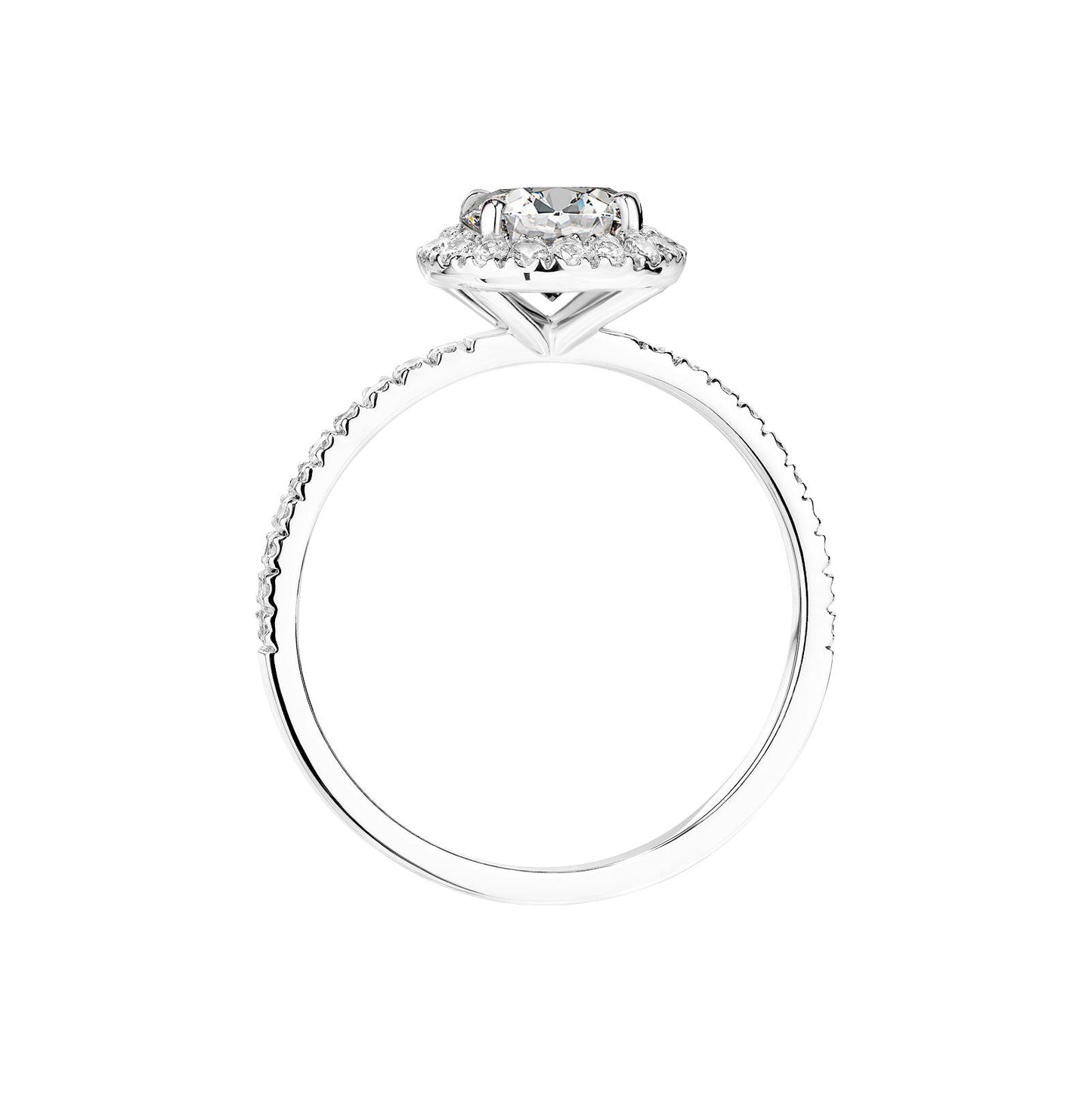 0.80 CT Round Shaped Moissanite Halo Engagement Ring