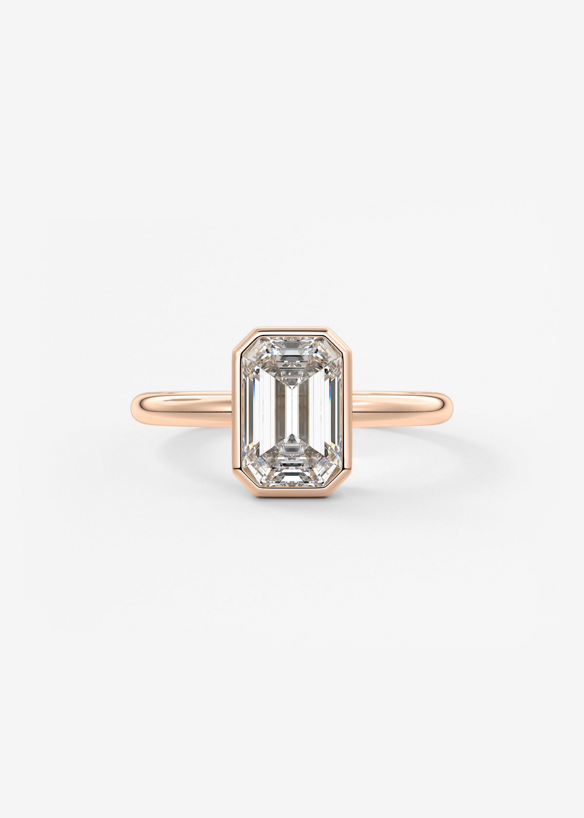 Emerald Bezel Lab Grown Diamond Engagement Ring