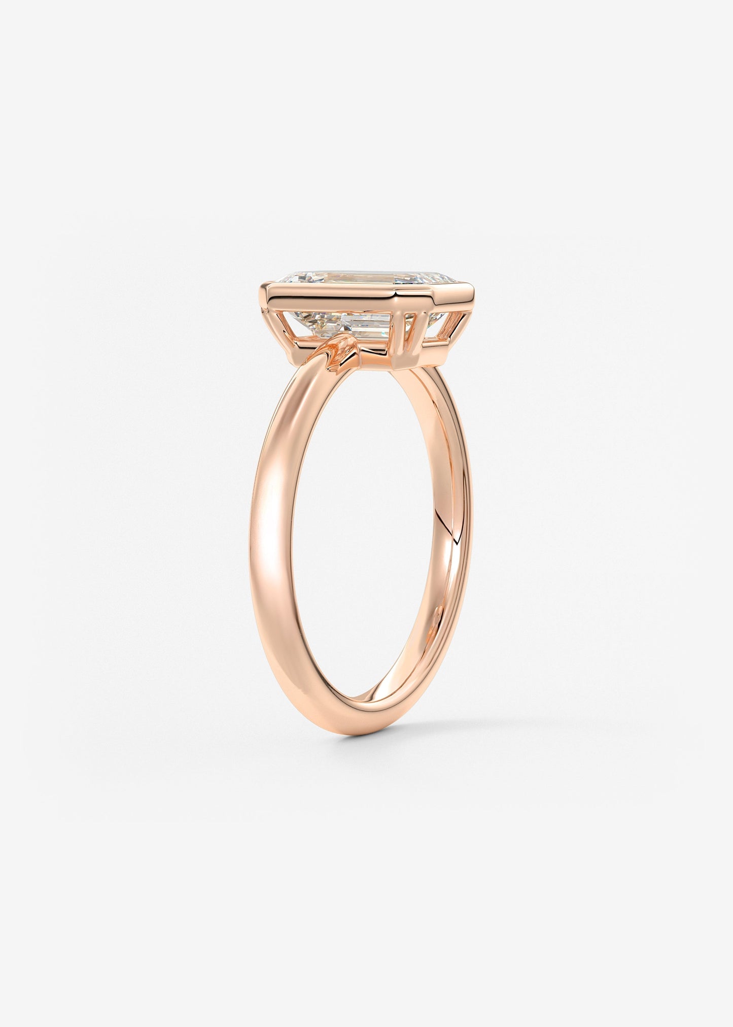 Emerald Bezel Lab Grown Diamond Engagement Ring