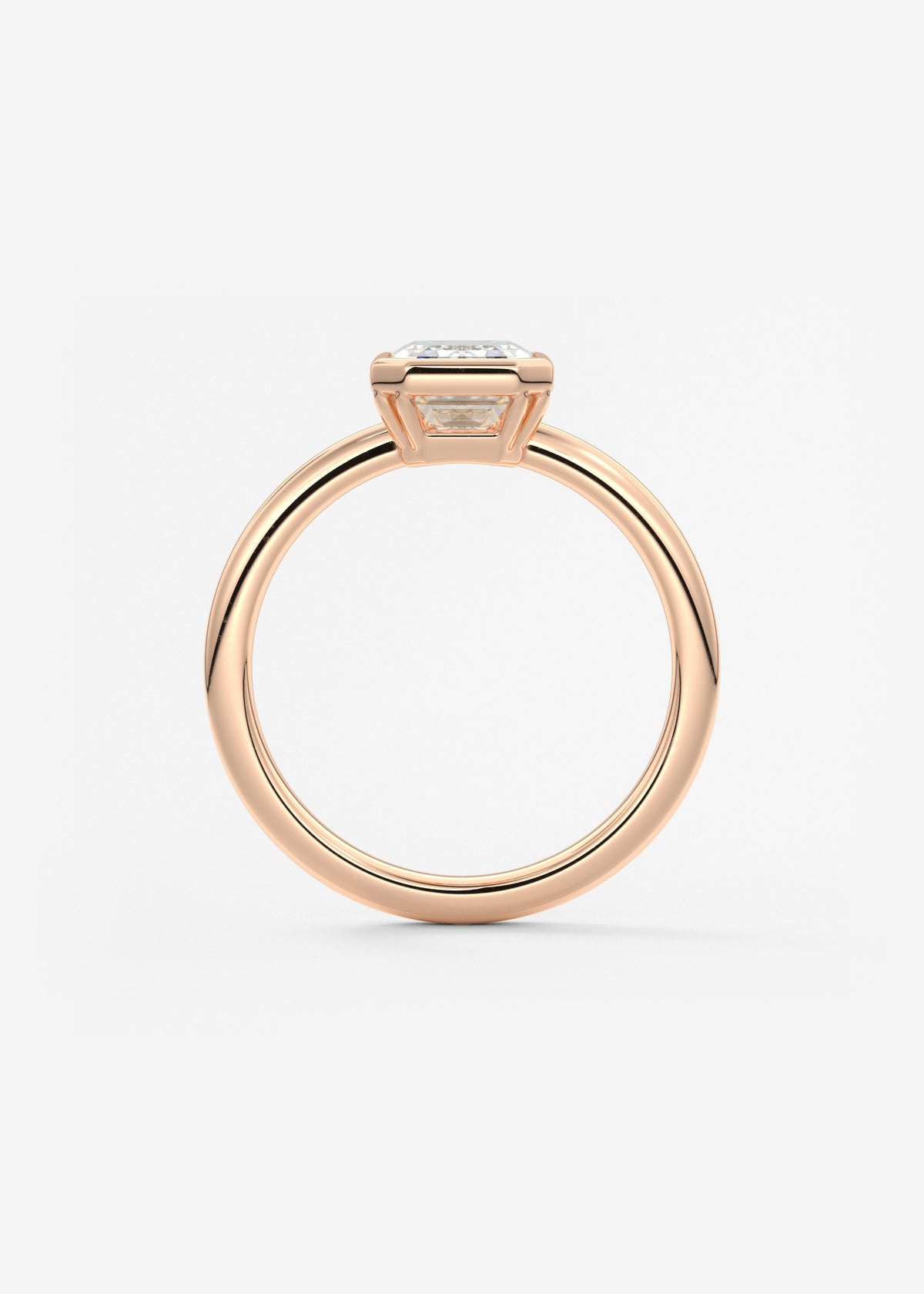 Emerald Bezel Lab Grown Diamond Engagement Ring