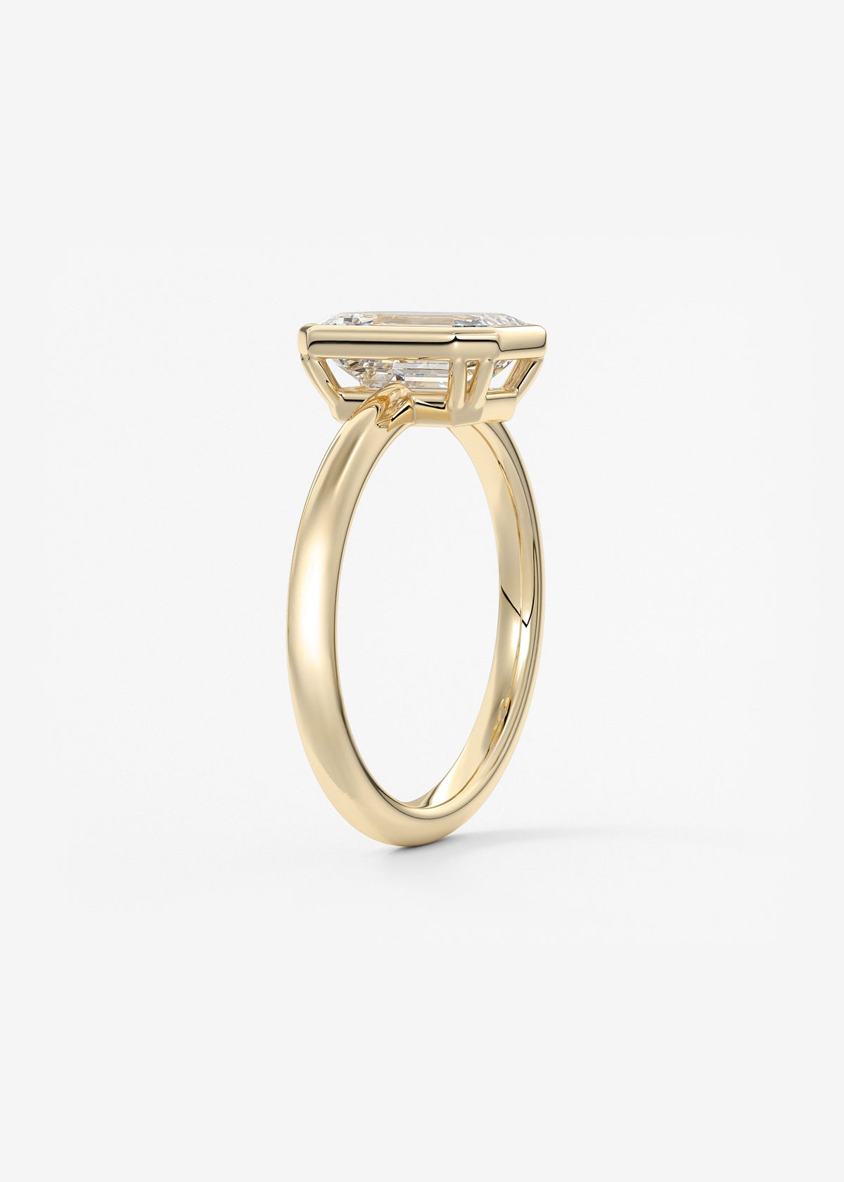 Emerald Bezel Lab Grown Diamond Engagement Ring