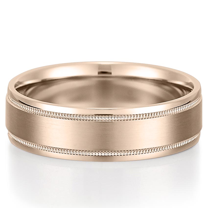 Classic Milgrain Wedding Band for Men's in Solid Gold 5