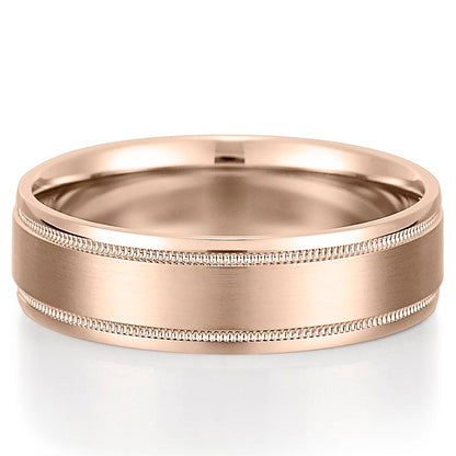 Classic Milgrain Wedding Band for Men's in Solid Gold 5
