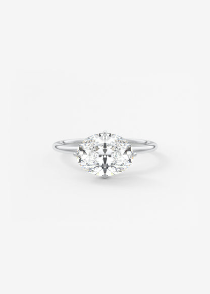 Oval East West Solitaire Lab Grown Diamond Engagement Ring