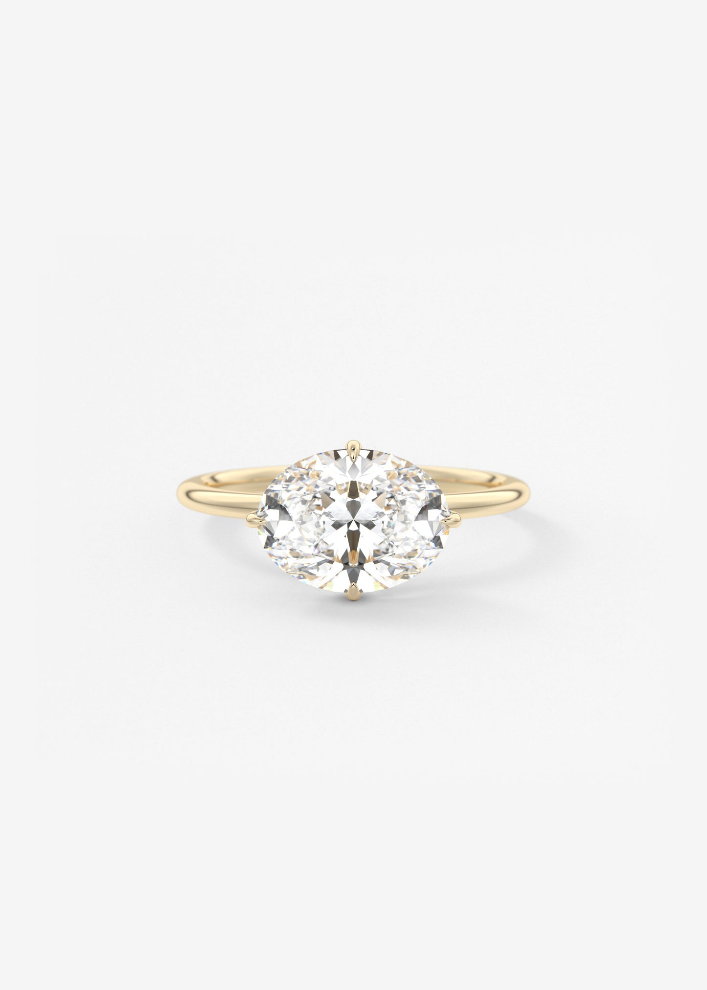 Oval East West Solitaire Lab Grown Diamond Engagement Ring