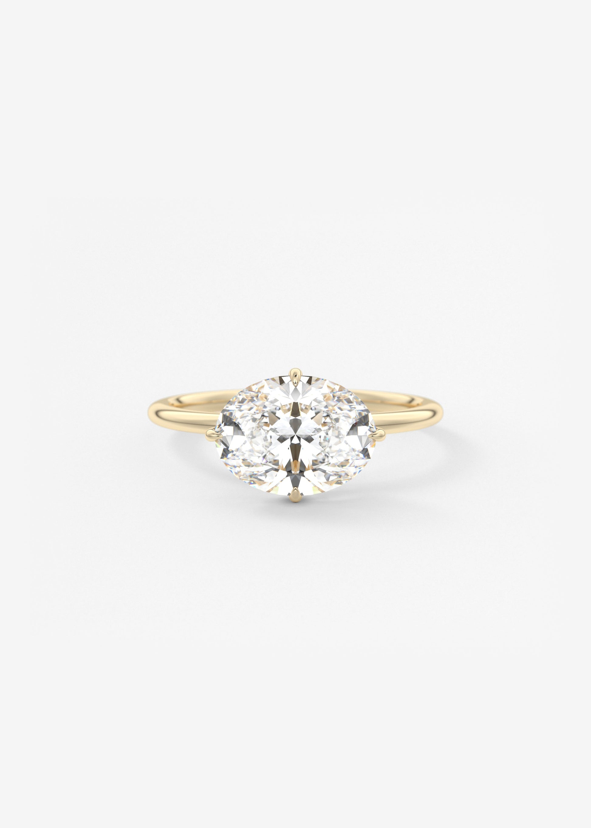 Oval East West Solitaire Lab Grown Diamond Engagement Ring