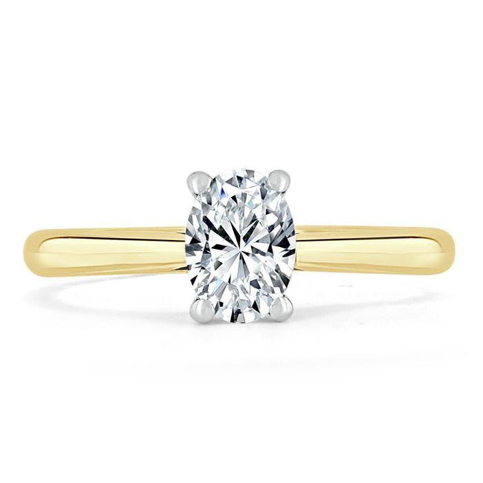 0.75 CT Oval Cut Solitaire Moissanite Engagement Ring