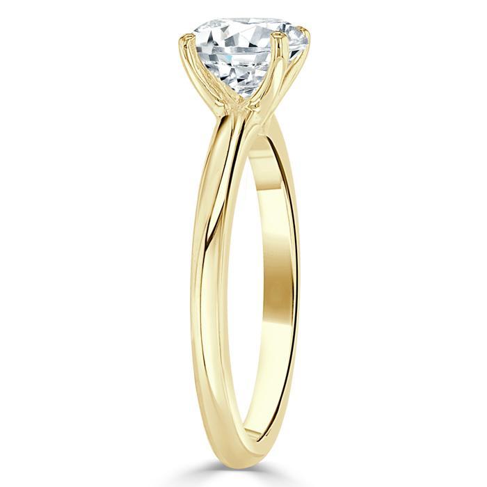 0.75 CT Round Cut Solitaire Moissanite Engagement Ring