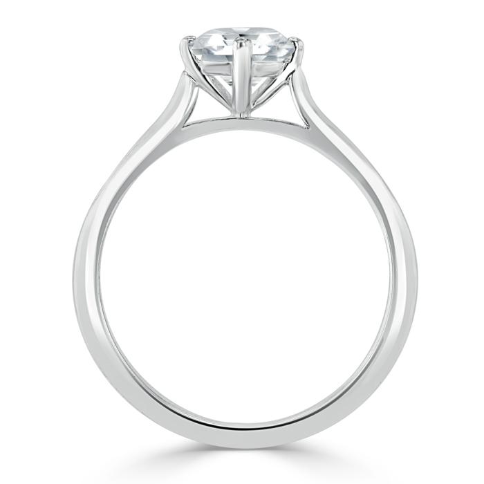 0.75 CT Round Cut Solitaire Moissanite Engagement Ring