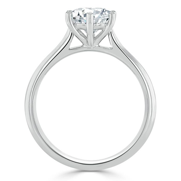 0.75 CT Round Cut Solitaire Moissanite Engagement Ring