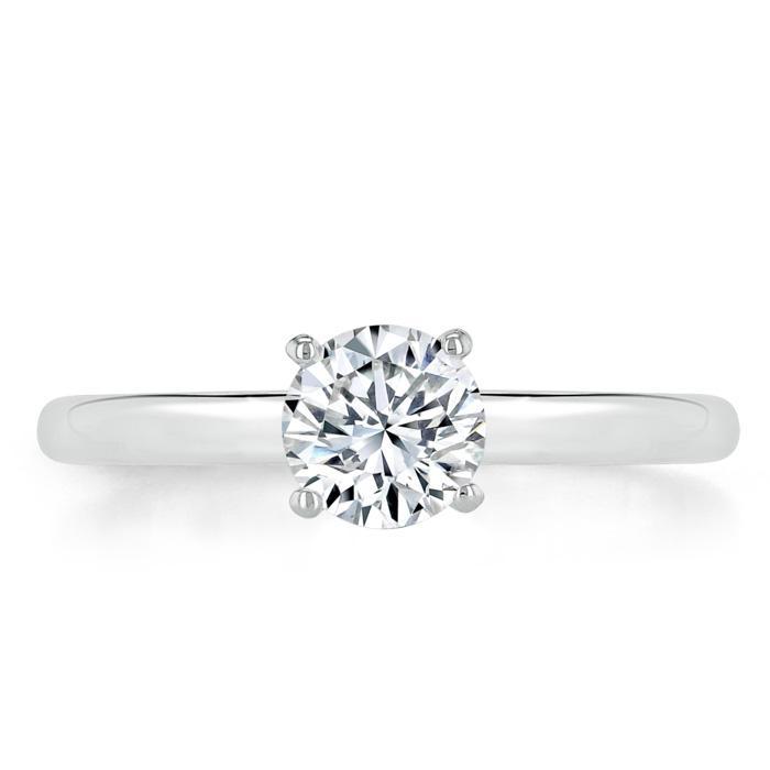 0.75 CT Round Cut Solitaire Moissanite Engagement Ring