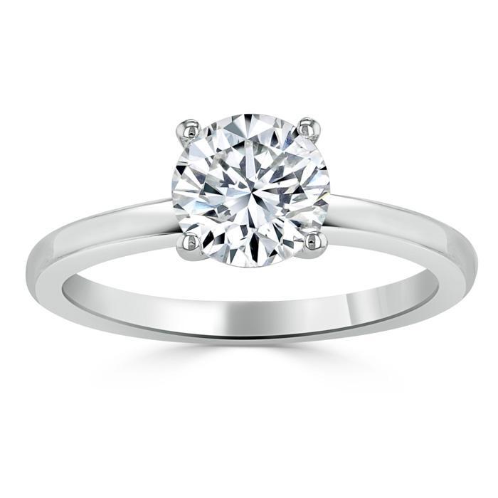 0.75 CT Round Cut Solitaire Moissanite Engagement Ring