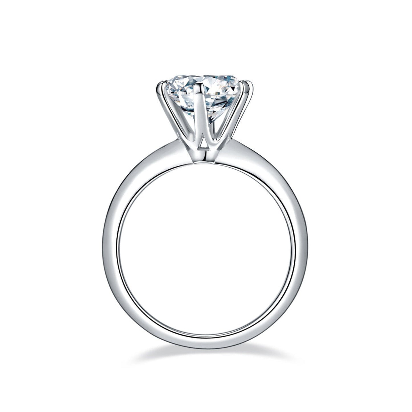 3.0 CT Round Shaped Moissanite Solitaire Engagement Ring