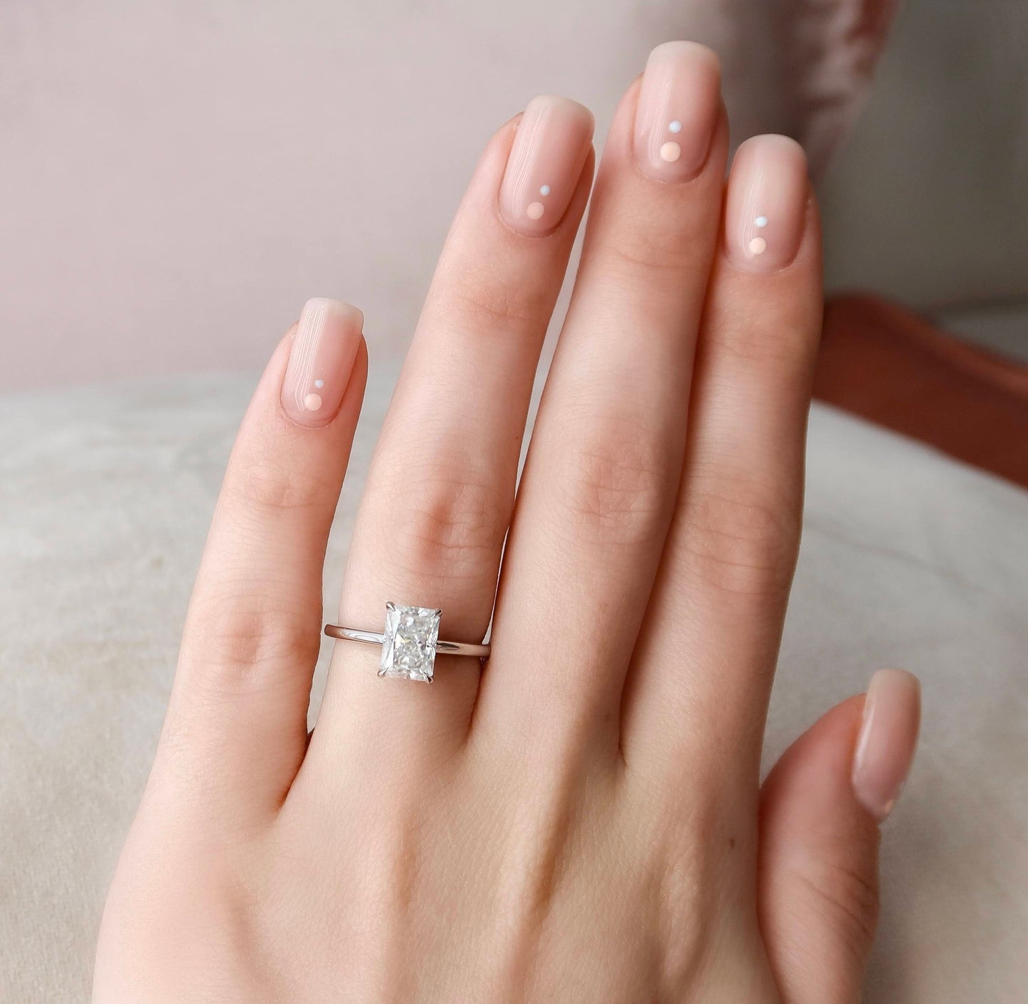 2.0 CT Radiant Cut Solitaire Style Moissanite Engagement Ring