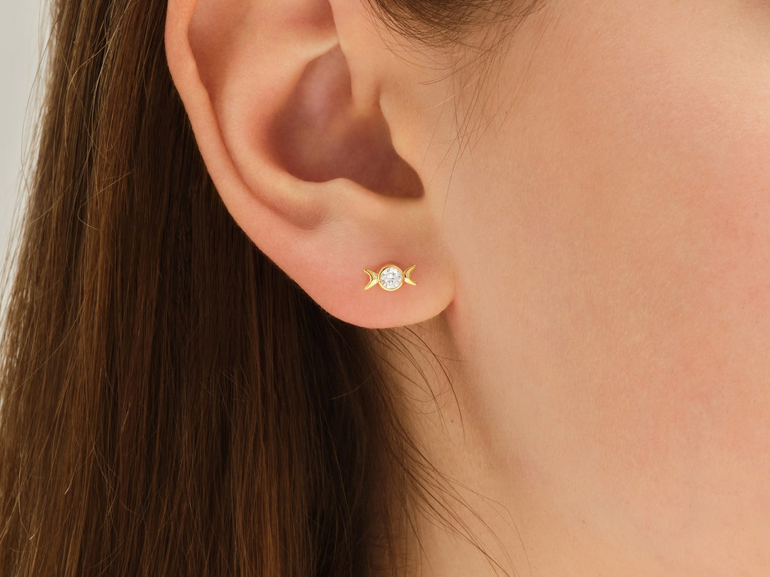 0.2 TCW Round Cut Stud Moissanite Earrings