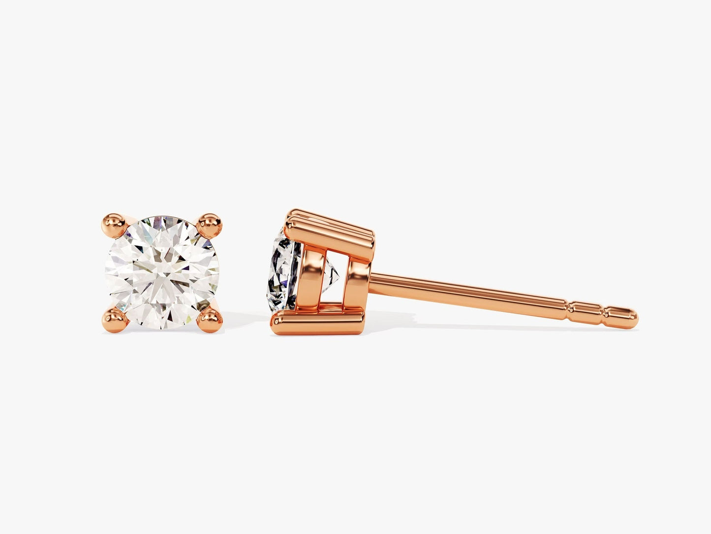 0.75 TCW Round Cut Stud Moissanite Earrings