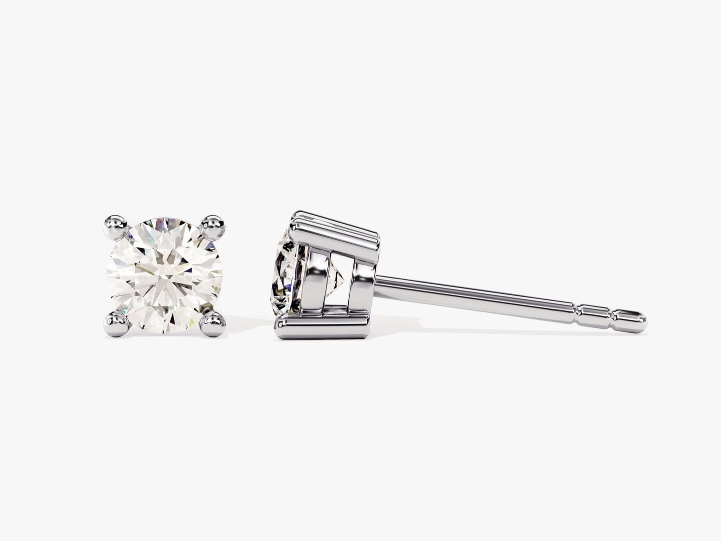 0.75 TCW Round Cut Stud Moissanite Earrings