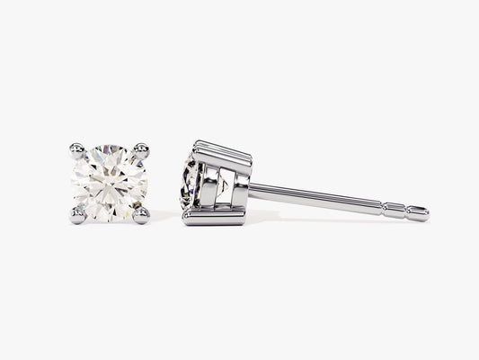 0.75 TCW Round Cut Stud Moissanite Earrings