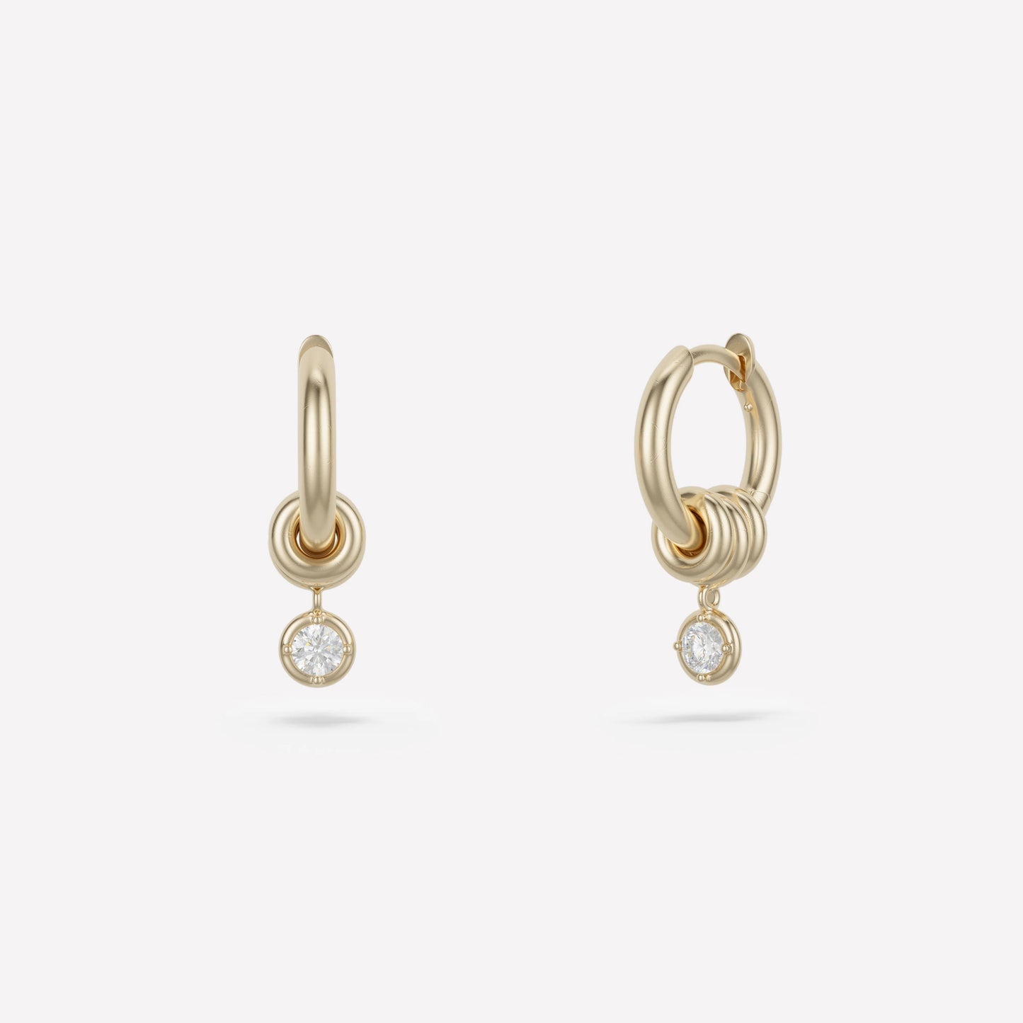 0.22 TCW Round Cut Moissanite Huggies Earrings