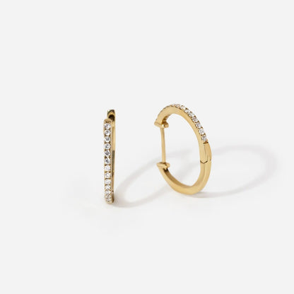 0.6 TCW Round Moissanite Hoop Earrings