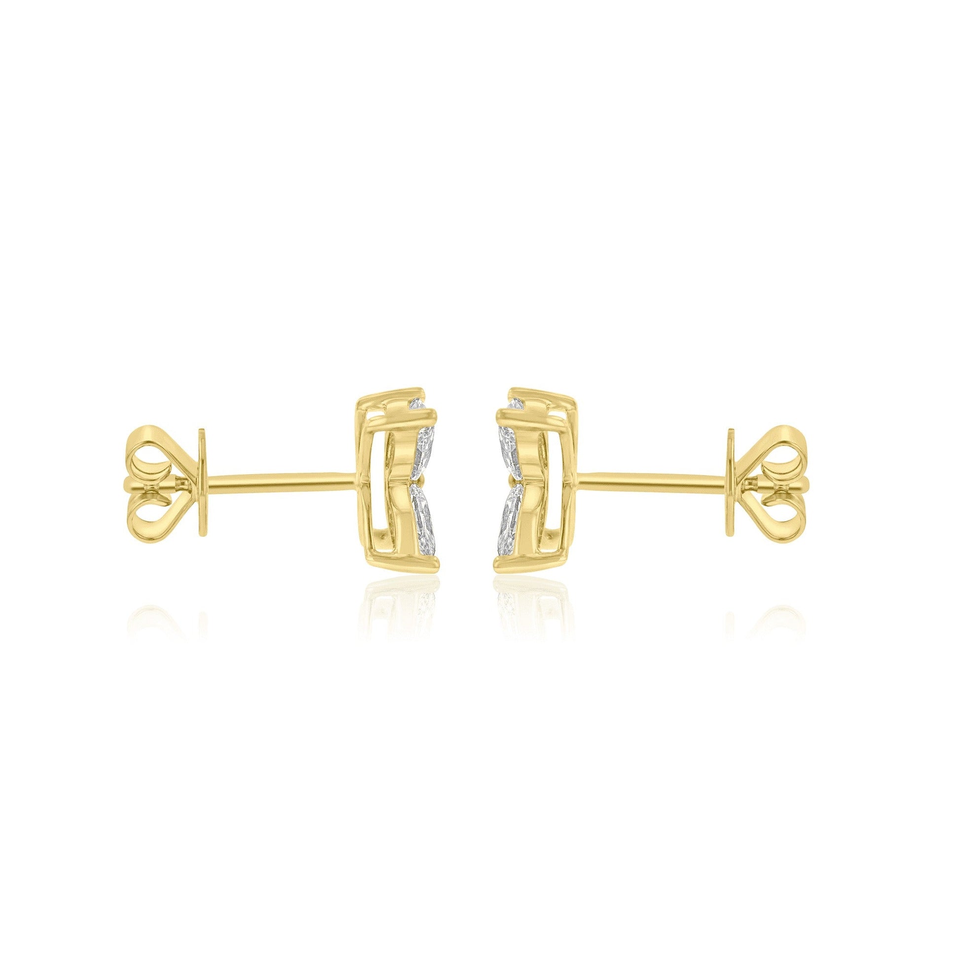0.7 TCW Marquise Cut Flower Moissanite Earrings