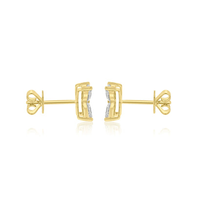 0.7 TCW Marquise Cut Flower Moissanite Earrings