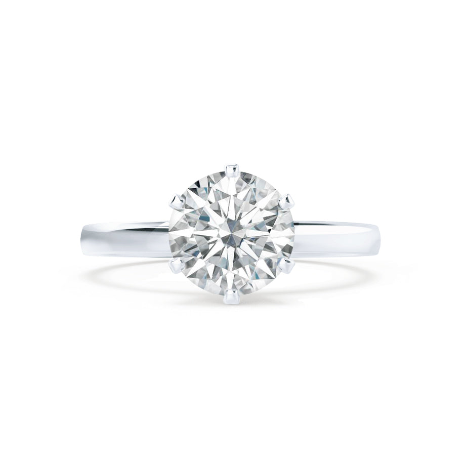 1.50 CT Round Shaped Moissanite Solitaire Style Engagement Ring