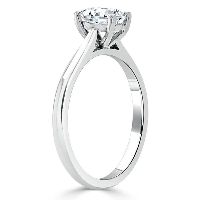 0.75 CT Oval Cut Solitaire Moissanite Engagement Ring