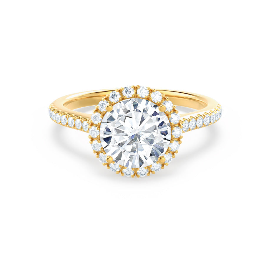 1.0 CT Round Shaped Moissanite Halo Style Engagement Ring