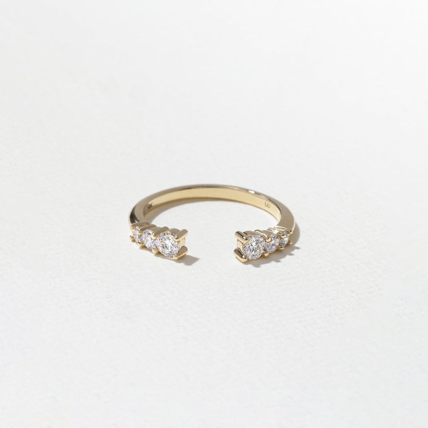 0.38 TCW Round Shape Open Shank Wedding Band