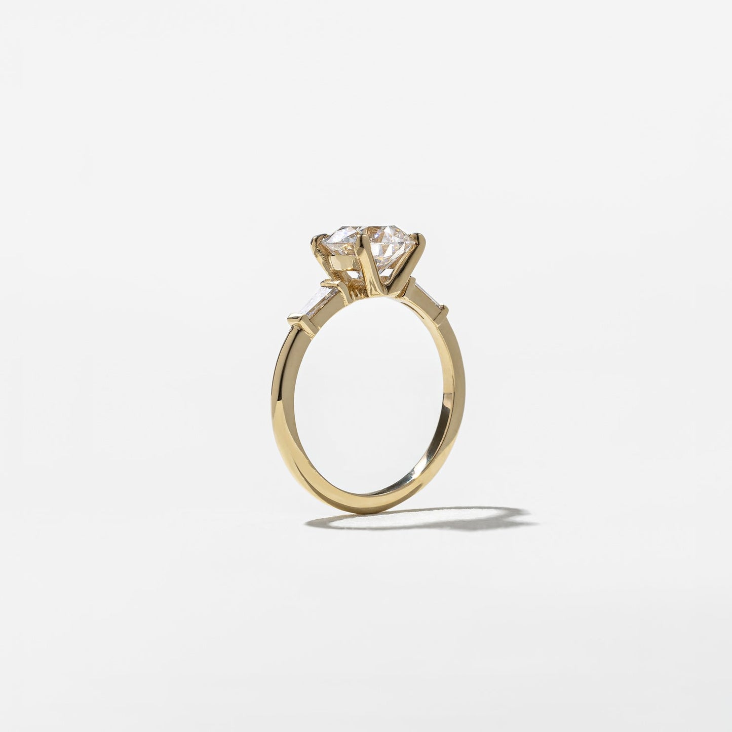 Round  Lab Grown Diamond Three Stone Engagement Ring