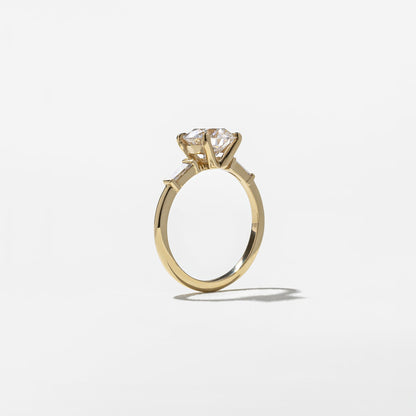 Round  Lab Grown Diamond Three Stone Engagement Ring