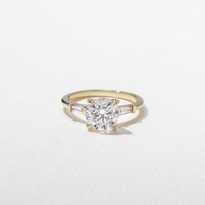 Round  Lab Grown Diamond Three Stone Engagement Ring