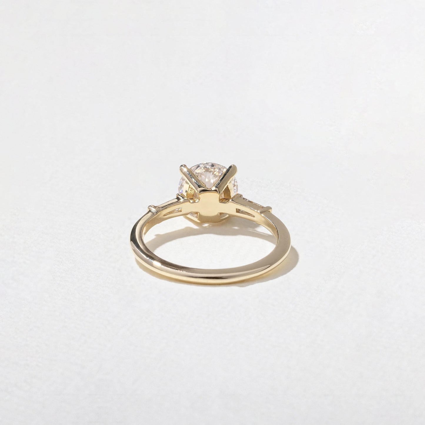 Round  Lab Grown Diamond Three Stone Engagement Ring