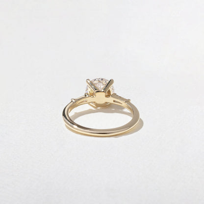 Round  Lab Grown Diamond Three Stone Engagement Ring