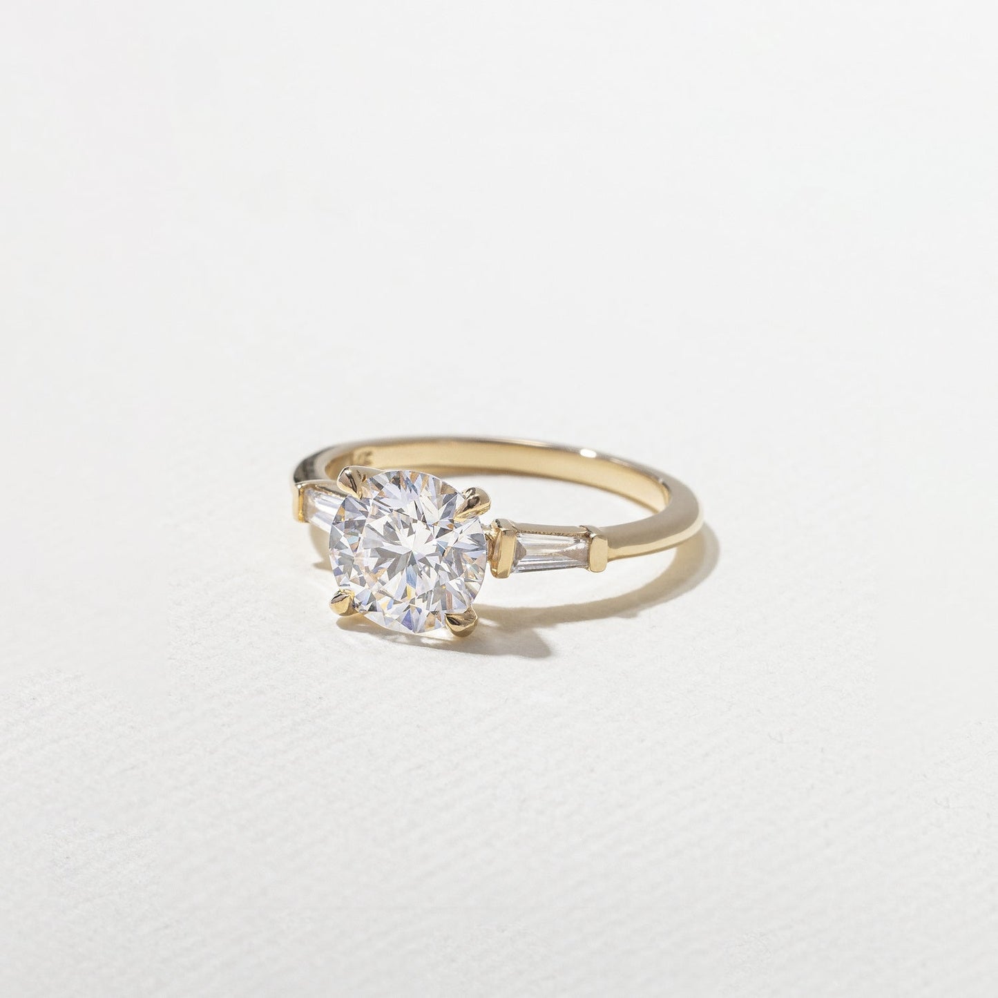 Round  Lab Grown Diamond Three Stone Engagement Ring