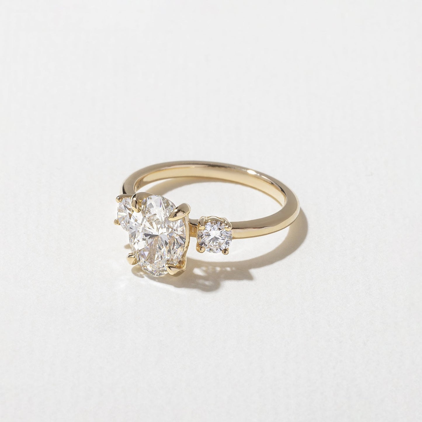 Oval Lab Grown Diamond Three Stone Engagement Ring