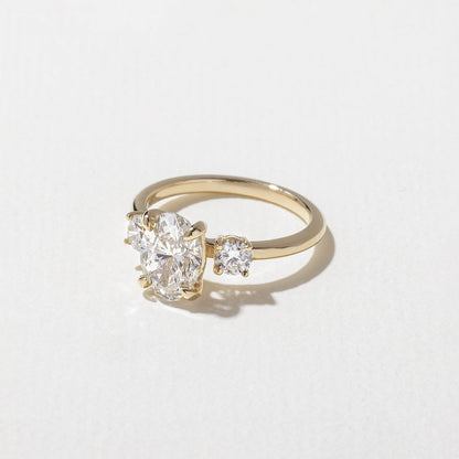 Oval Lab Grown Diamond Three Stone Engagement Ring
