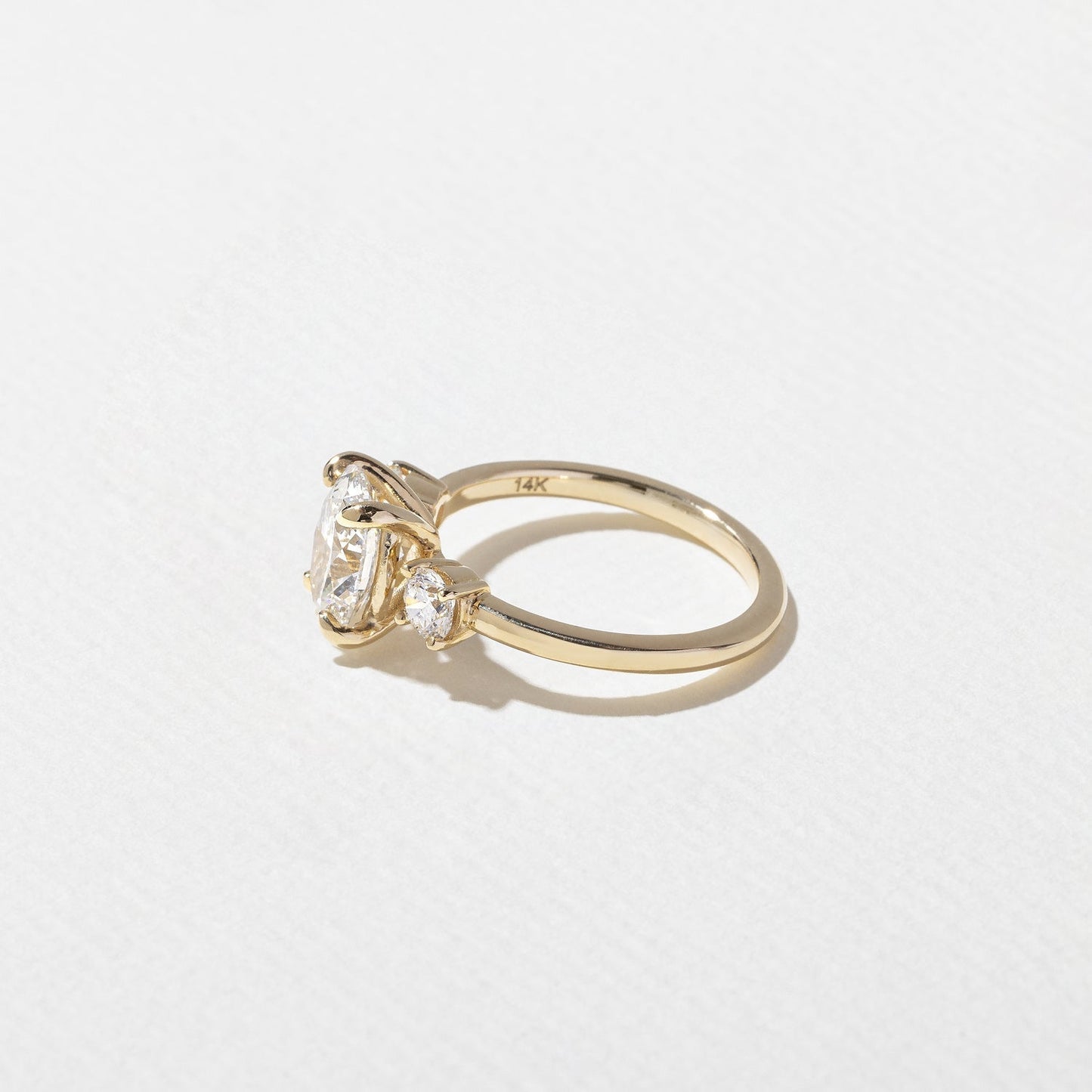 Oval Lab Grown Diamond Three Stone Engagement Ring