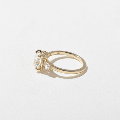 Oval Lab Grown Diamond Three Stone Engagement Ring