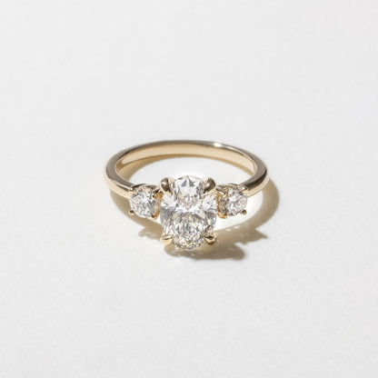 Oval Lab Grown Diamond Three Stone Engagement Ring