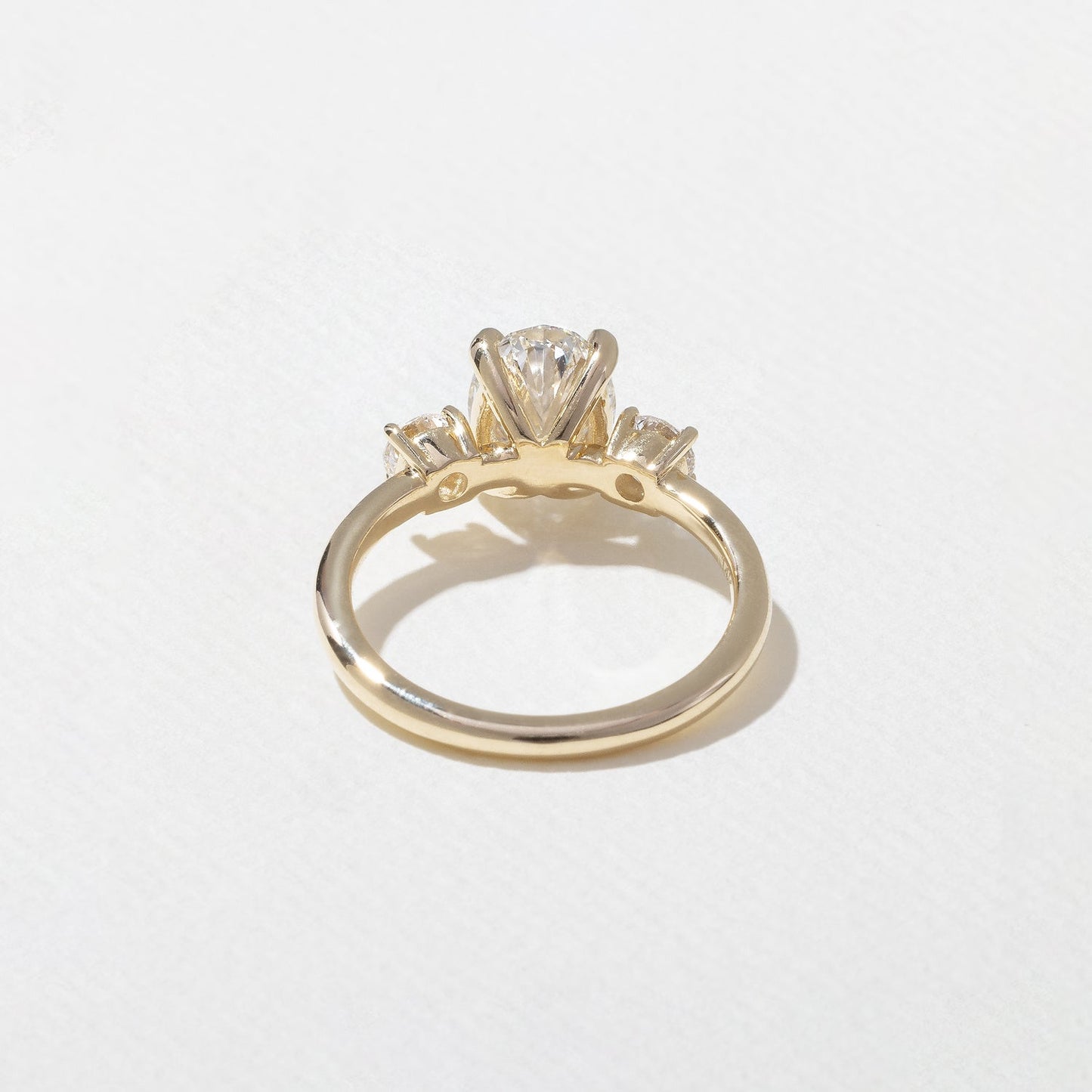 Oval Lab Grown Diamond Three Stone Engagement Ring