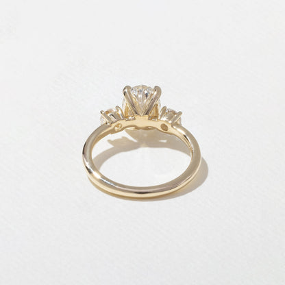 Oval Lab Grown Diamond Three Stone Engagement Ring