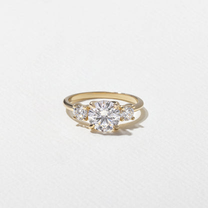 Round Lab Grown Diamond Three Stone Engagement Ring