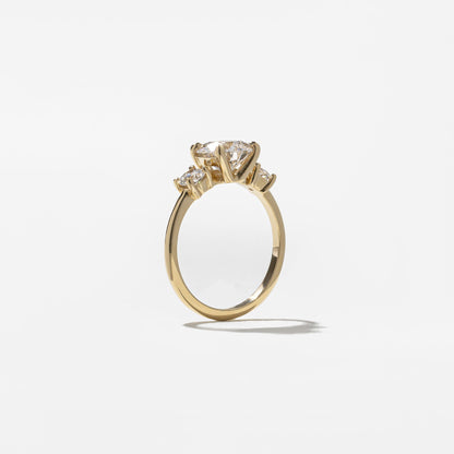 Round Lab Grown Diamond Three Stone Engagement Ring