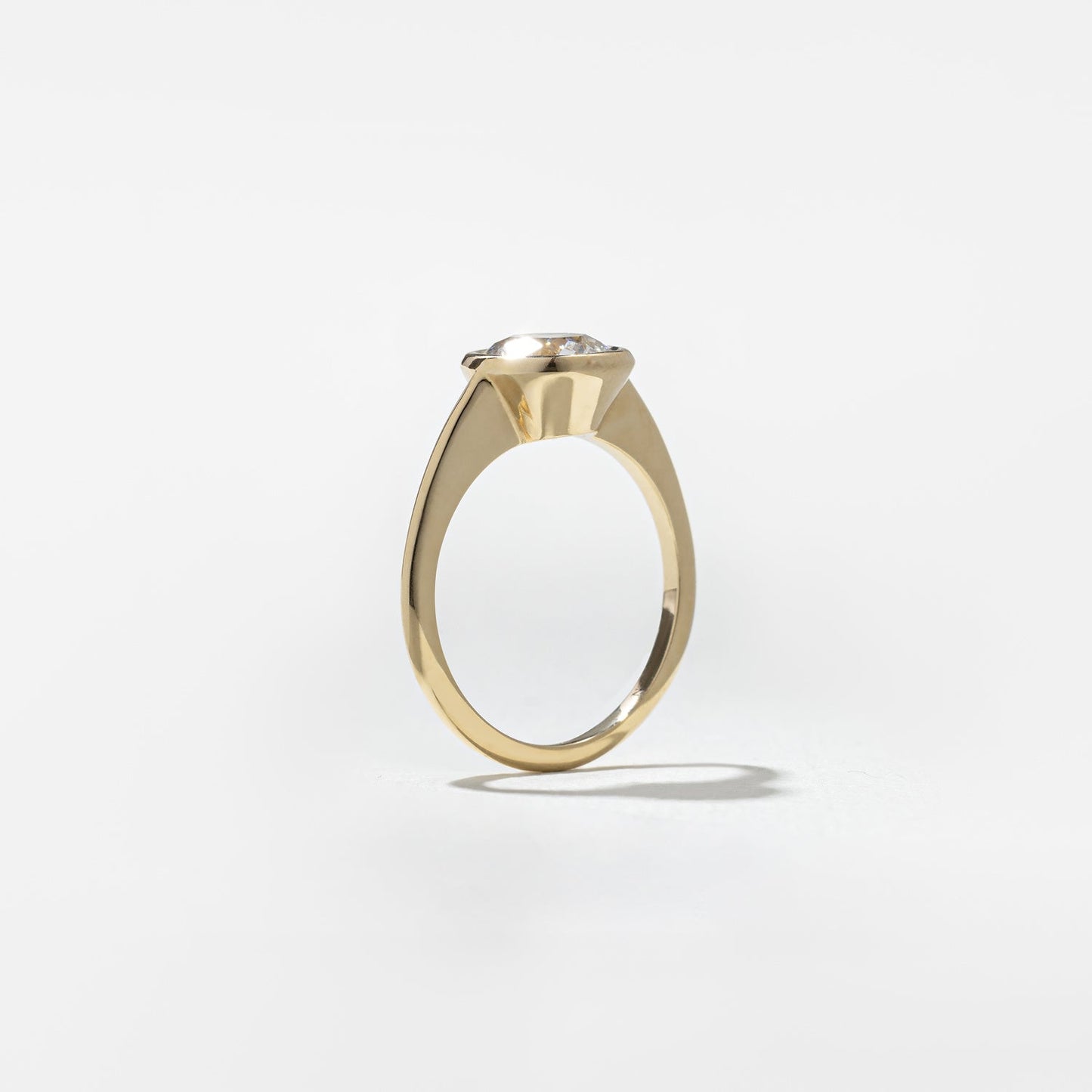 Oval Lab Grown Diamond Bezel Solitaire Engagement Ring