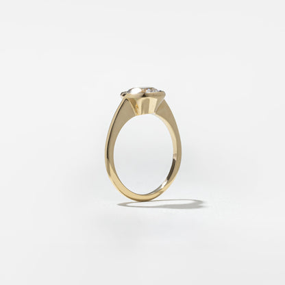 Oval Lab Grown Diamond Bezel Solitaire Engagement Ring